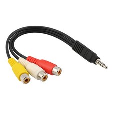 P13 3,5mm Klinke auf Cinch Adapter, AV Kabel für TV & DVD, Audio/Video Adapter