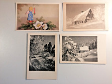 4 antike Weihnachtskarten Winterkarten Postkarten PK Ansichtskarten AK, 1930er