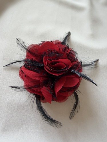 Damen fascinator rot schwarz - damen, rot/schwarz