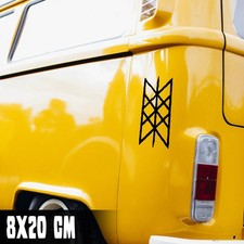AUTO AUFKLEBER "WYRD" 8X20CM  SCHICKSALSNETZ WIKINGER SYMBOL RUNEN #0179