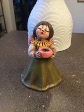 Thun Engel Bozen grünes Kleid  15,5 cm singender Engel mit Label Kerzenständer