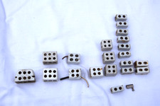 21 alte Keramik - Lüsterklemmen Porzellan Lüster Klemme Konvolut Elektroklemme