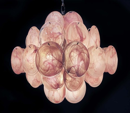 Kronleuchter aus rosa glas mit - kronleuchter,