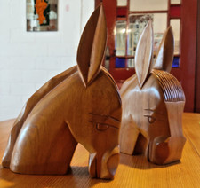 Handgeschnitzte hölzerne Pferdeköpf Teakholz Handarbeit Made in Haiti