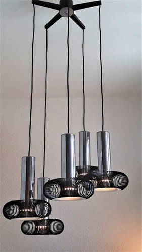 70er kaskadenlampe chrom - kaskadenlampe,