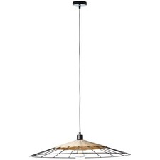 Brilliant Pendelleuchte Alysia rund Ø70,5cm schwarz matt Metall/Rattan 1 x E27