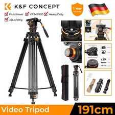 K&F Concept 191cm Kamera Stativ,Videostativ mit 360°Fluidkopf 10kg Belastbarkeit