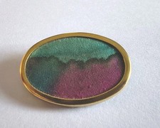 Vintage Brosche Seidenmalerei