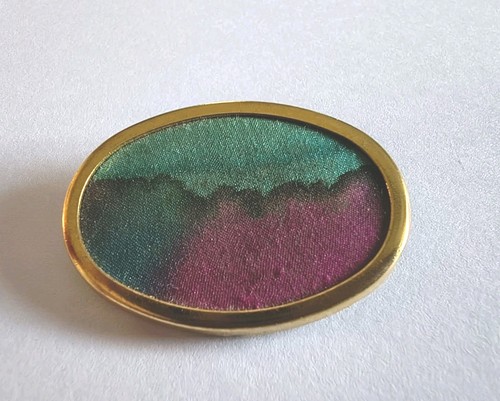 Vintage brosche seidenmalerei - brosche,