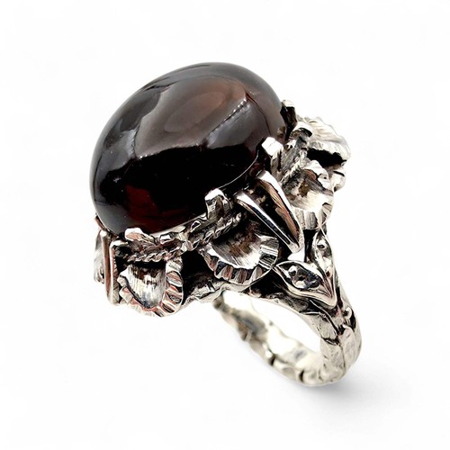 Vintage rauchquarz ring silber - ring,