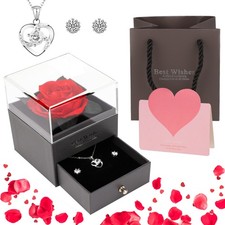 Ewige Echte Rose mit Herz