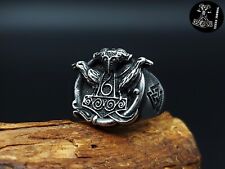 Ring Schmuck Thors Hammer Raben Odin Edelstahl Wikinger Viking Wotansknoten NEU