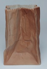 Rosenthal Vase Tütenvase 16 cm braun matt Tüte "Do not litter" Wirkkala 70er