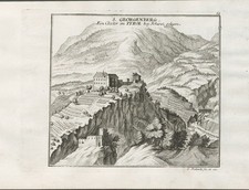 Schloß Tirol bei Meran Südtirol Italien Italy Italia Bodenehr Kupferstich 1720