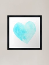 Aqua Aquarell Herz Kunst