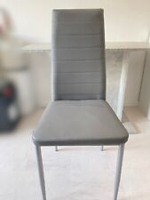 4 er set Esszimmerstühle, Grau - Edles Italienisches Design, Kunstleder-Bezug