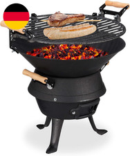 Relaxdays Grillfass Gusseisen