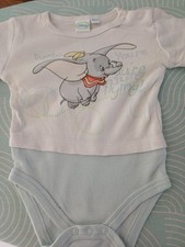 Baby Body Disney, Dumbo Gr. 62 ,weiss blau  100% Baumwolle, Langarm 40°Cool Club
