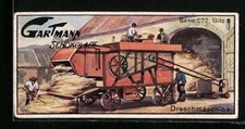 Sammelbild Gartmann´s Schokolade, Moderne landwirtschaftliche Maschinen, Dresch 