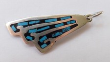 Anhänger Mexico Türkis - Inlays 925 Silber Vintage 70er pendant silver