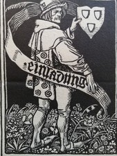 Original Holzschnitt von 1909, Rudolf Schiestl "Der Verein deutscher Kunst.... "