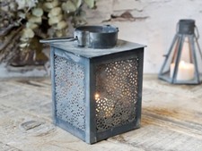 Kleine Laterne - grau - Zink -