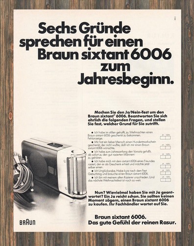 Braun sixtant 6006 reklame - braun,