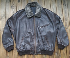 Lederjacke Vintage 80/90s Pilotenjacke Bomber MADDOX  Gr.58, schokobraun, Kragen