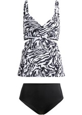 Cut-Outs Bügel Tankini Gr. 44 Schwarz Weiß Damen Bademode Zweiteiler Neu*