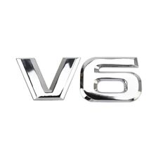 ★V6 Emblem Zeichen Chrom Schriftzug 3D Auto Aufkleber Tuning Metall Sport S6 S7★