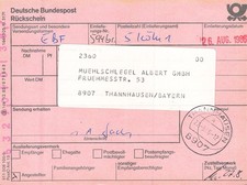 732567) Bund Rückschein aus