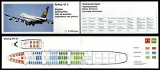 Kleiner seltener Folder DLH Lufthansa 1986 Boeing 747 D Sitzplan Seating Plan