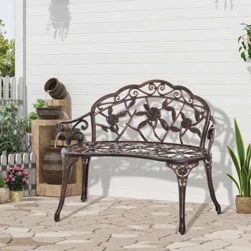 Outsunny gartenbank sitzer - gartenbank, 2-sitzer