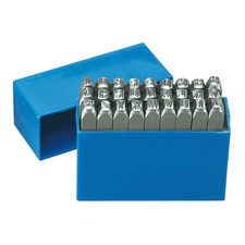 Gedore Schlagbuchstaben Set Buchstaben Stempel Schrifthöhe 6mm 27-teilig Blau