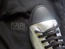 Karl Lagerfeld Vintage Designer Luxus Sneaker 855009 silver black Size 44 €279,-