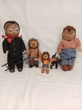 5 alte Mecki Figuren, Steiff im Konvolut, bis 26 cm