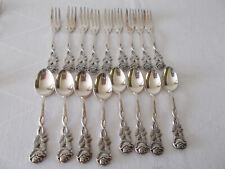 Hildesheimer Rose 100er Silberauflage 8x Kaffeelöffel 9x Kuchengabel  12+13cm