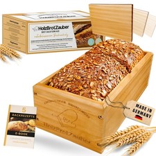 HOLZBROTZAUBER 30cm Brotbackform aus Buchenholz - Brot selber backen Backform...