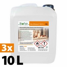 30 Liter (3 x 10L) Kanister Bioethanol 100% für Bioethanolkamin, Alkohol Kamin