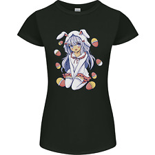 Ostern Anime Mädchen mit Eiern und Hasenohren Damen Petite Cut T-Shirt