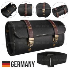 Motorrad Toolbag Werkzeug Leder Lenker Rolle Für Harley Chopper Tasche Schwarz