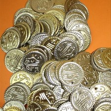 Münzen Groß Gold  Bastelmünzen 20mm Bauchtanz Lochmünzen Perlen Metall 100g 