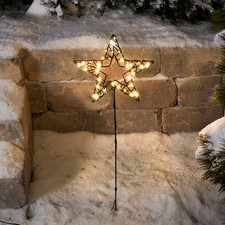esotec Solar Gartenstecker Weihnachtsstern, 3 Höhen, 60 LEDs warmweiß 103405