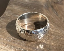 925 Silber Ring gehämmert geschmiedet breit schwer Schmiedering Herrenring Damen
