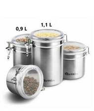 Kaffeedose elegant Edelstahl Vorratsdose 0,9L/1,1L B-Ware wg.Transport-Kratzer