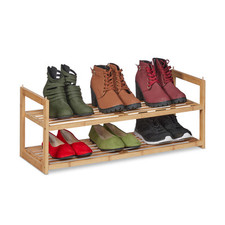 Schuhregal Schuhablage Schuhgestell stapelbar Schuhorganizer für Flur 2 Ebenen