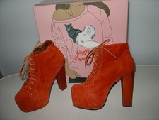 JEFFREY CAMPBELL Plateau High Heels Stiefeletten LEDER Stiletto Boots LITA Gr.37