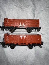 2x Trix H0 Waggon von ca. 1960 1:87 Metall Antik alt Vintage