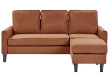 3-Sitzer Sofa Stoffbezug Braun
