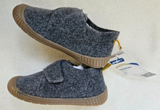 Hausschuhe Kinder unisex Gr. 27 grau Klettverschluss